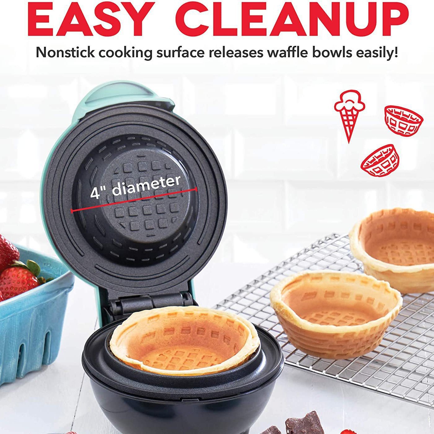 Mini Waffle Bowl Maker Electri - đánh giá và giá Mini Waffle Maker Machine
